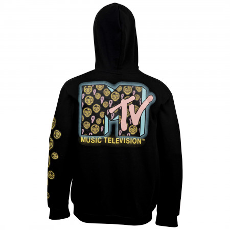 MTV Classic Pocket Logo Hoodie With Sleeve and Back Print